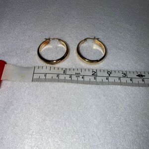 Elegant sterling and Gold overlay Hoop Earrings